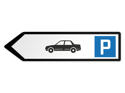 wegweiser-links-gross-auto-parkplatz