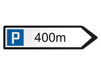 wegweiser-rechts-mittel-distanz-zum-parkplatz