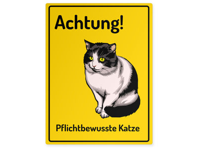 tierschild-hoch-achtung-pflichtbewusste-katze